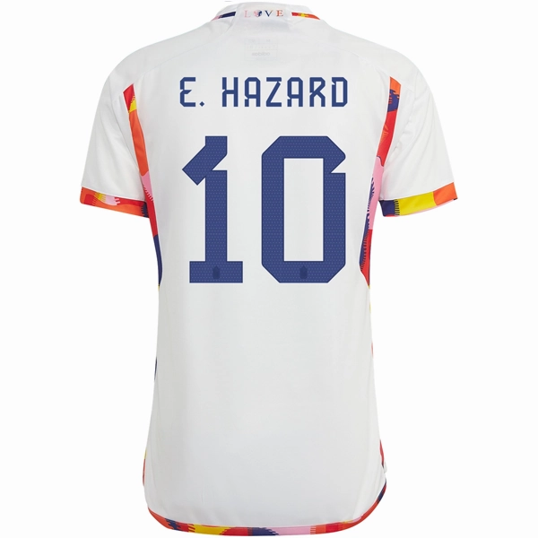 Stamina Wear Compression Fit Tech adidas Belgium Eden Hazard Away Jersey 22/23 (White/Multi)