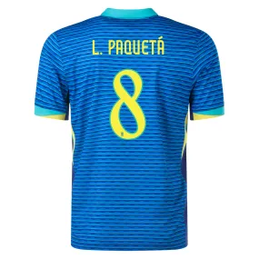 Nike Mens Brazil Lucas Paquet?? Away Jersey 24/25 (Soar/Dynamic Yellow) Streetwear Style Non Chafing Neckline