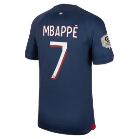 Nike Paris Saint-Germain Kylian Mbapp?? Home Jersey w/ Ligue 1 Champions Patch 23/24 (Midnight Navy) Action Wear