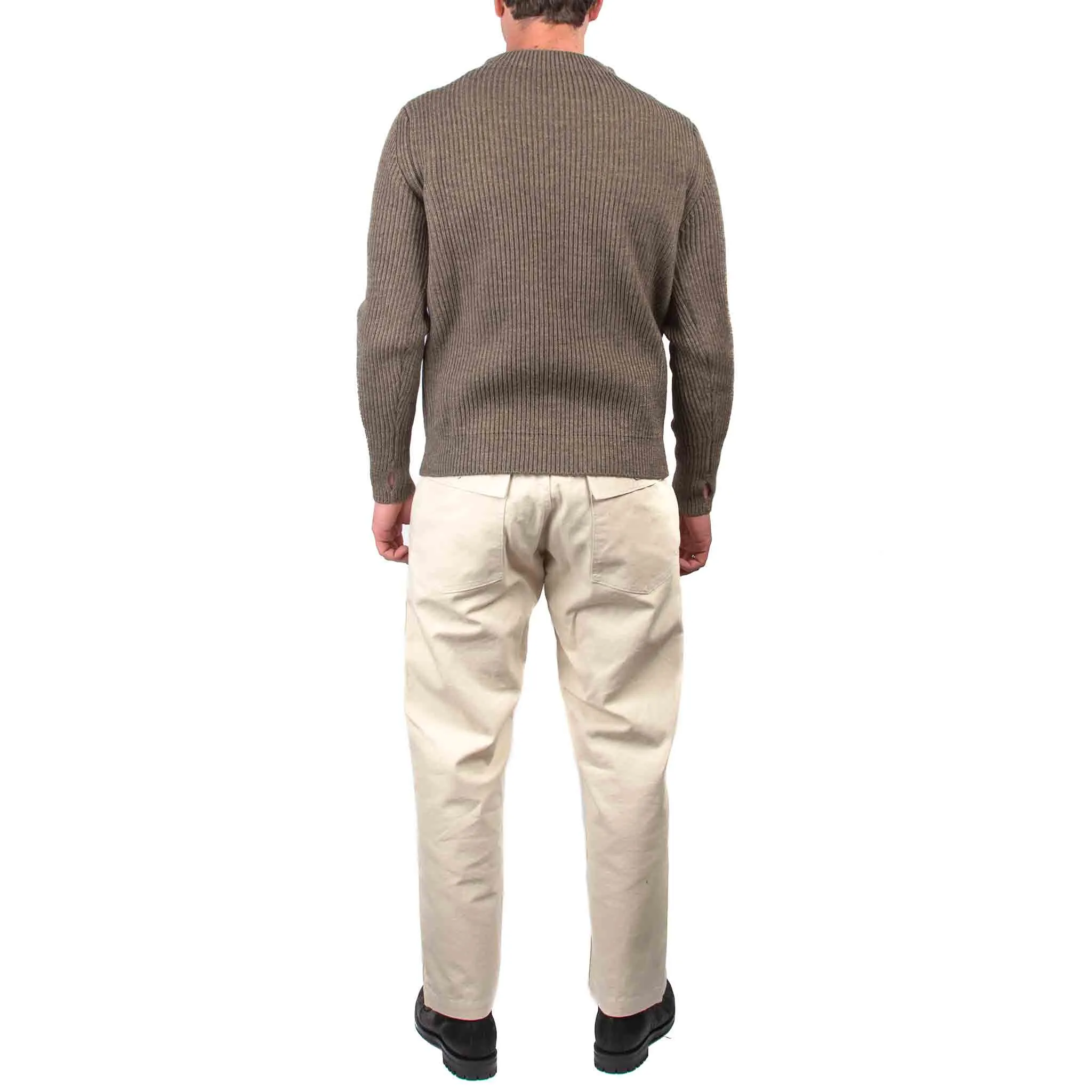 Andersen-Andersen Navy Crewneck Natural Taupe Yoga Friendly
