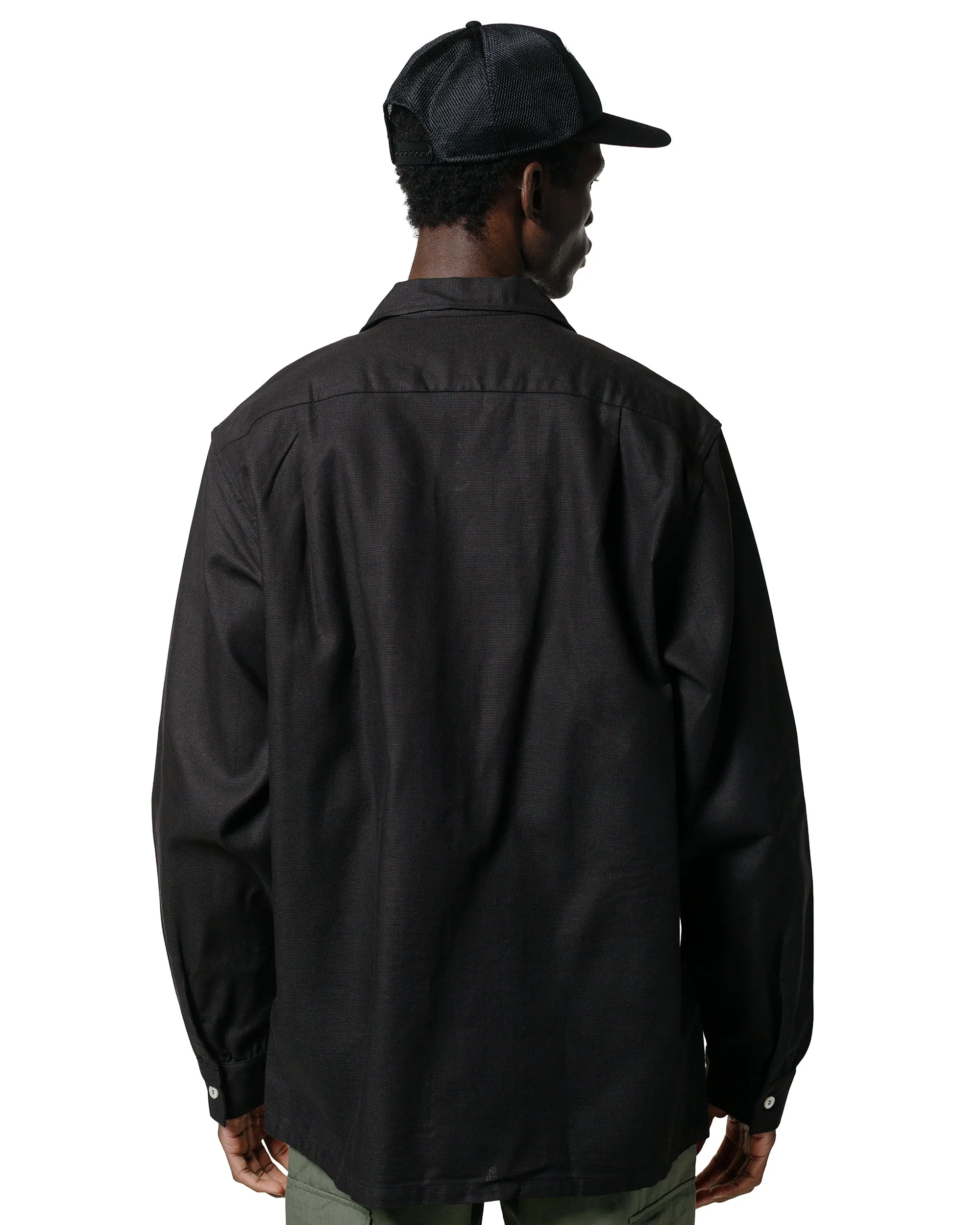 fade resistant color Festival Outfit The Real McCoy's MS25010 Joe McCoy Panama Shirt L/S Black