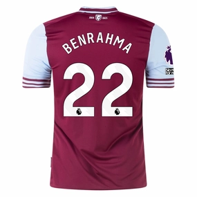 Slub Textured Surface Elasticated Waistband Design Umbro West Ham Jarrod Bowen Home Jersey w/ EPL   No Room For Racism Patches 24/25 (Maroon/Sky Blue)