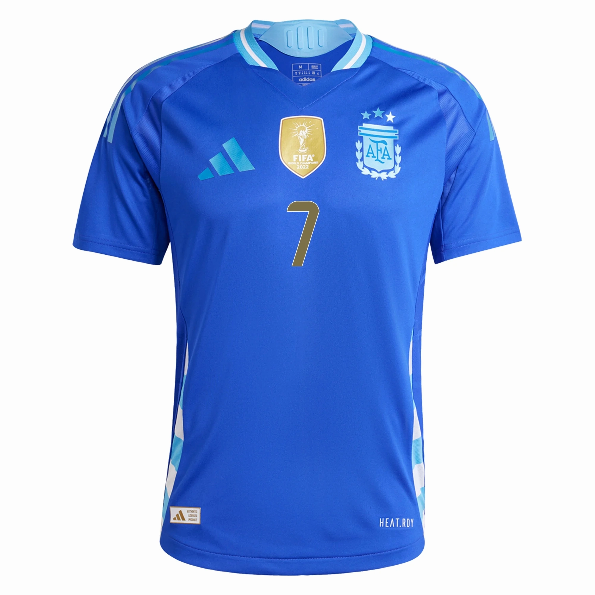 adidas Argentina Authentic Rodrigo De Paul Away Jersey 24/25 (Lucid Blue/Blue Burst) Run Ready Athletic Silhouette