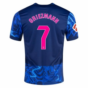 Nike Atletico Madrid Antoinne Griezmann Third Jersey w/ La Liga Patch 24/25 (Blue Void/Pink Glow) All-Day Gear Sweat Resistant Finish