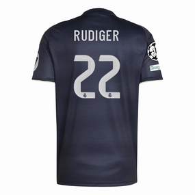 Breathable knit adidas R??diger Real Madrid 25/26 Away Jersey w/ Champions League Patches (Legend Ink)