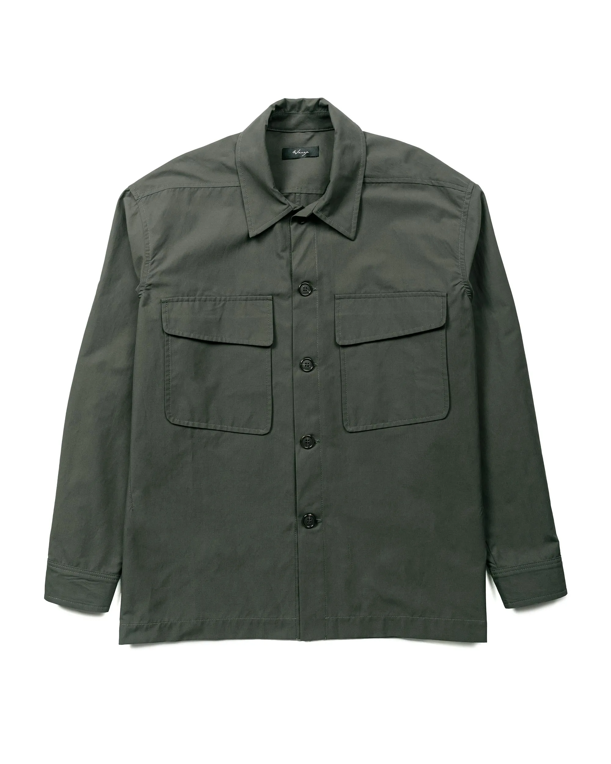 Wanze Boxy Overshirt Structured Cotton Green Smoke Hiking Gear Statement Maker