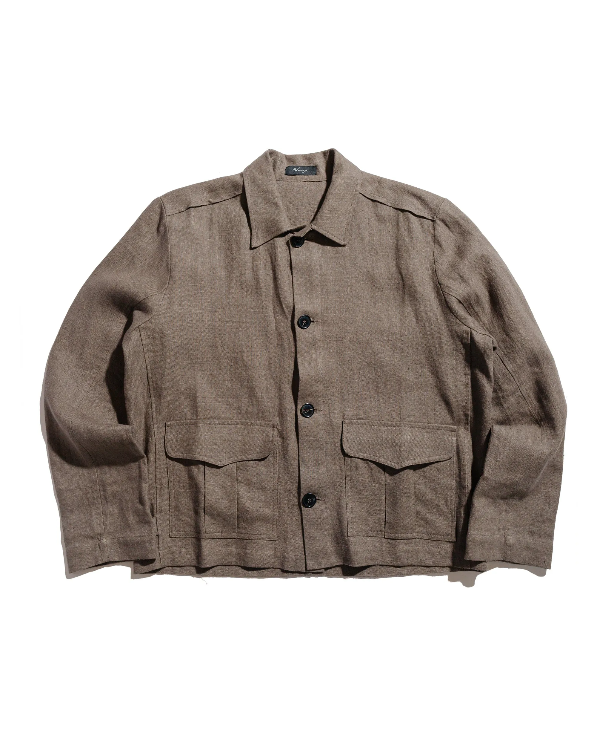 Modern Style Everyday Essential Wanze Button Up Blouson Natural Linen Taupe
