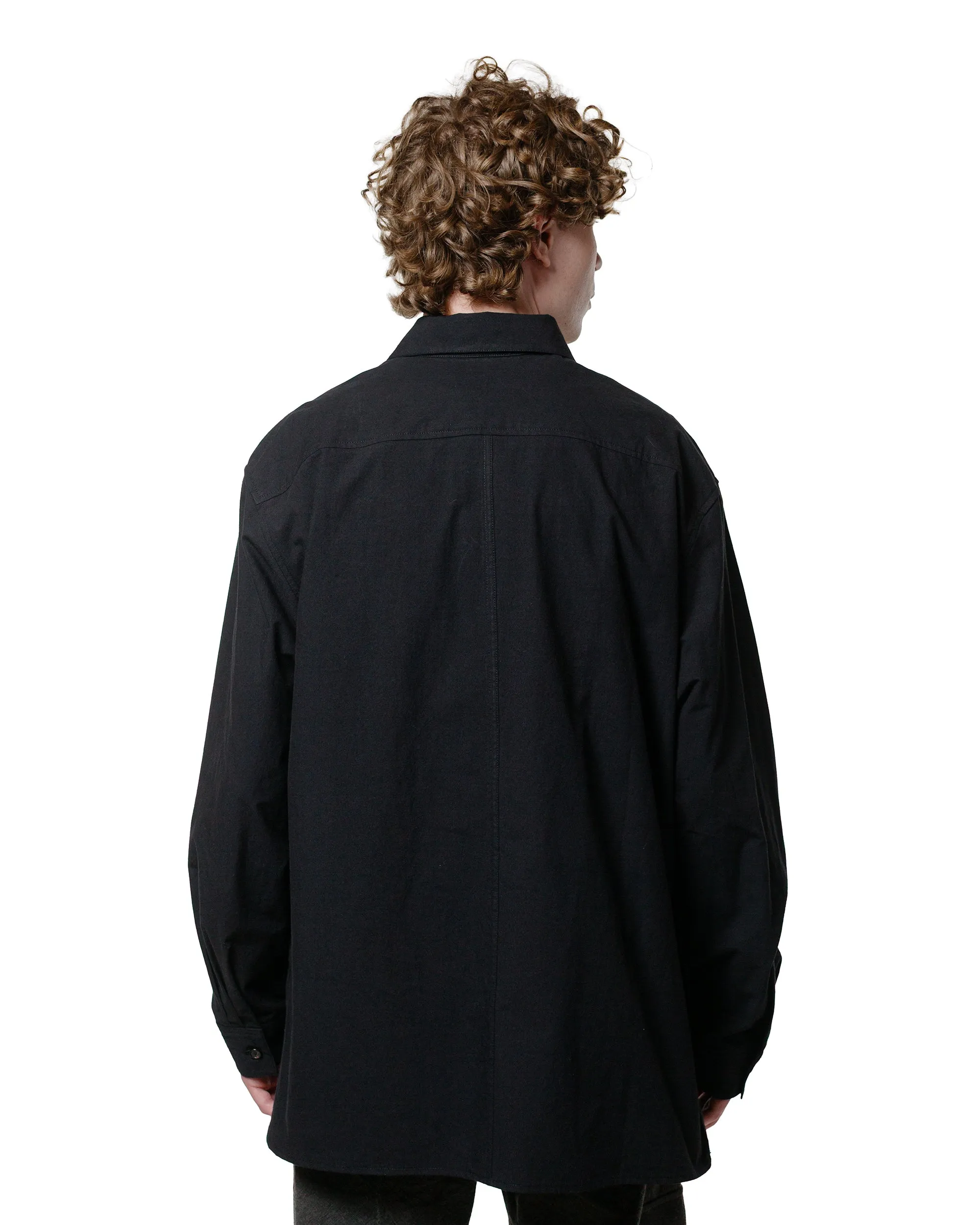 Wanze Half Zip Shirt Typewriter Cotton Black Graduation Ceremony Retro Vibe