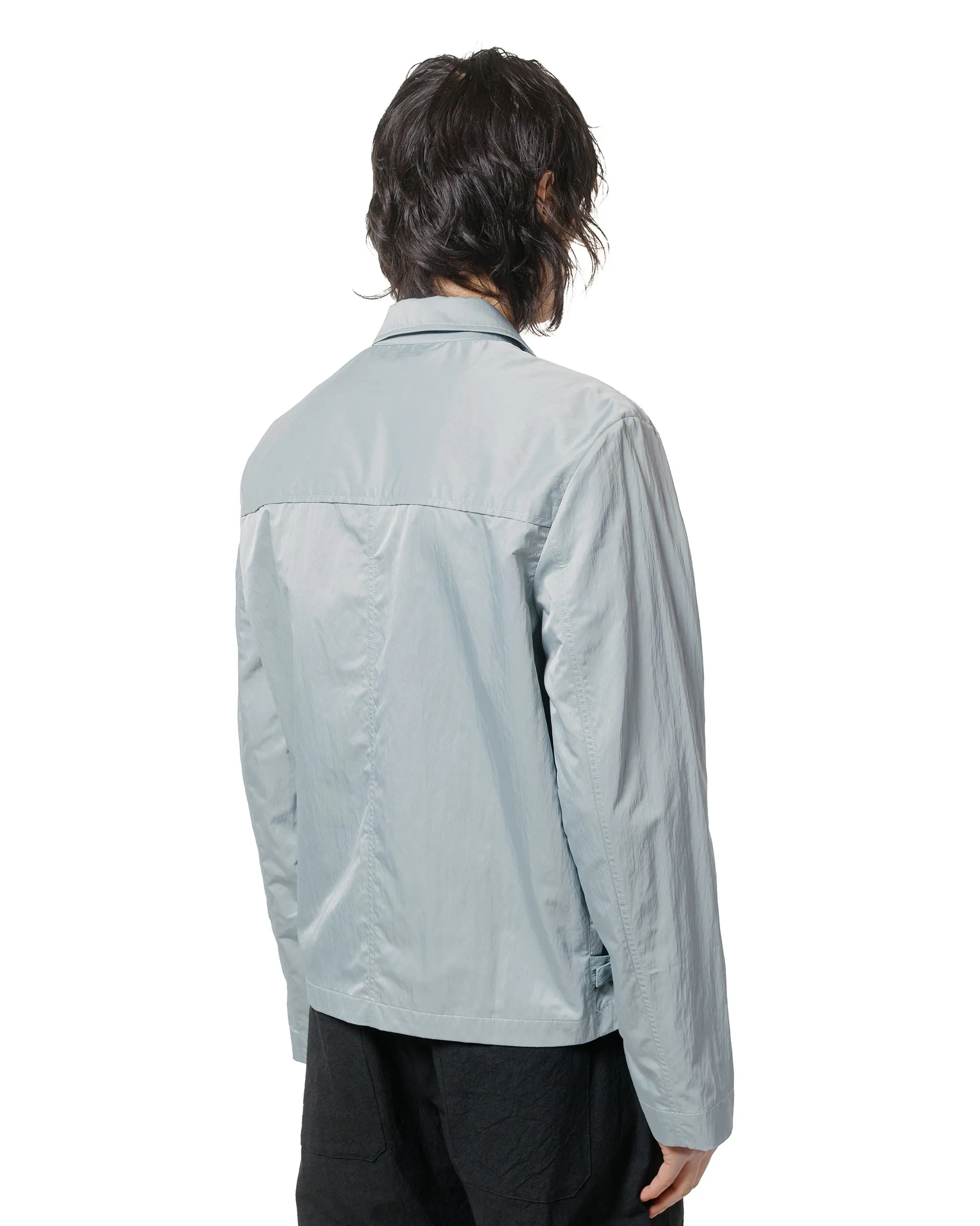 Wanze Zip Blouson Nylon Poly Silver Blue Stretch Material Relaxed Silhouette