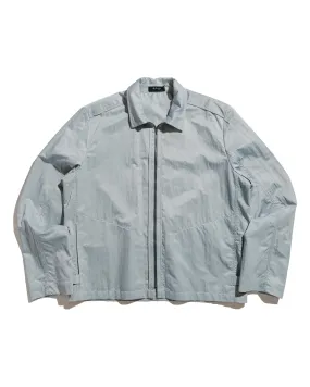 Loose Comfort Weekend Outing Wanze Zip Blouson Nylon Poly Silver Blue