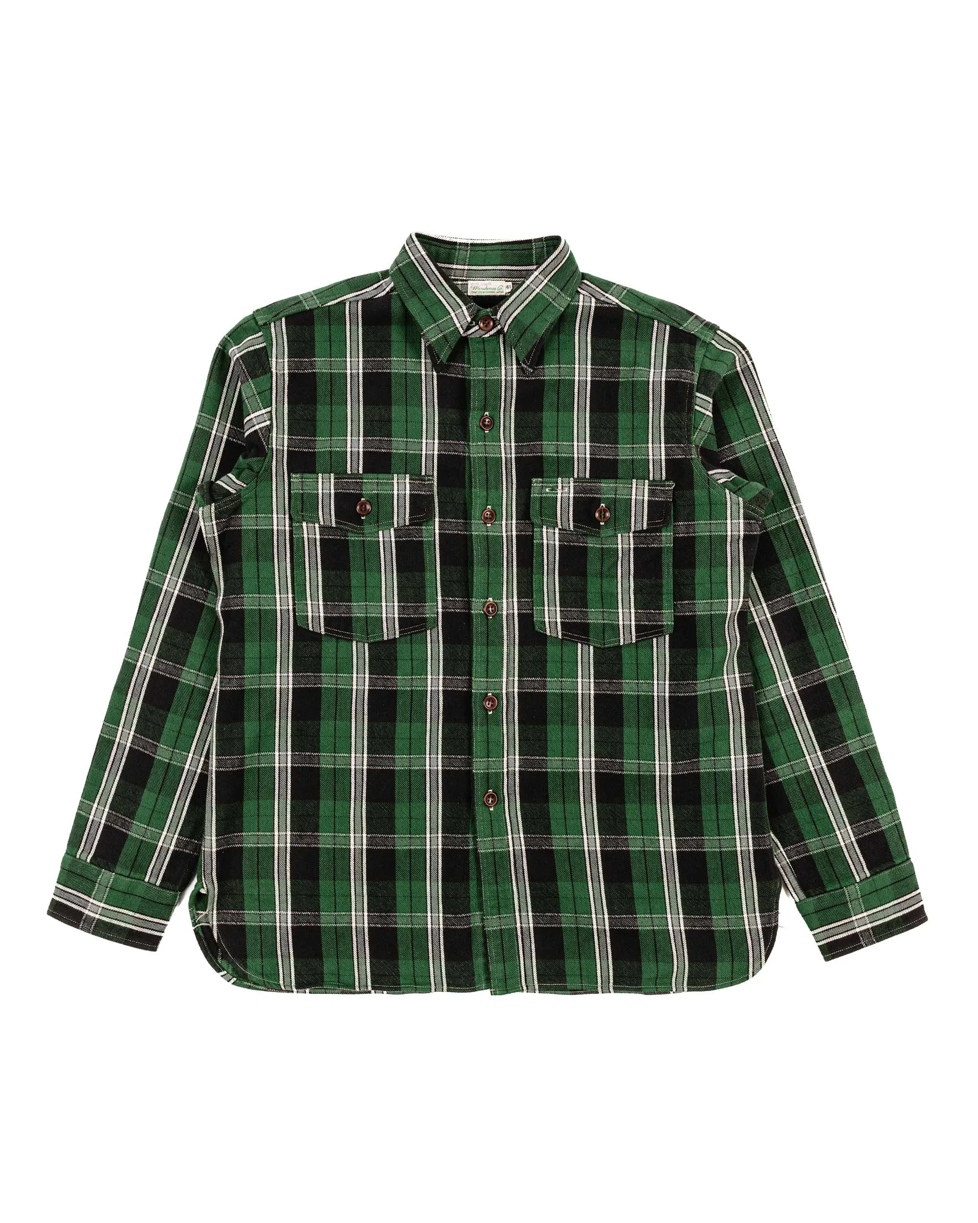 Warehouse Lot. 3022 Flannel Shirt With Chinstrap G Pattern Green (One Wash) Classic Appeal