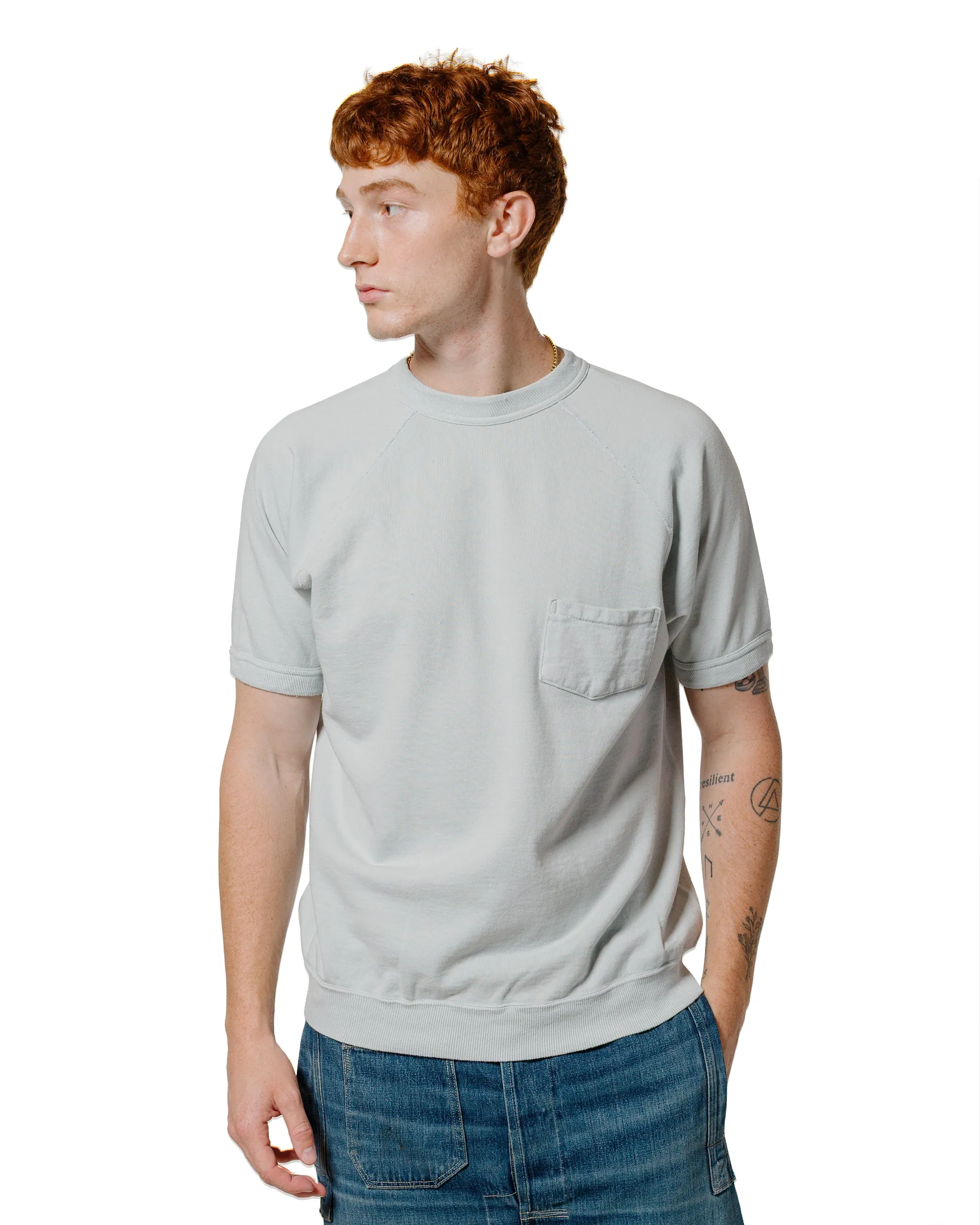 Chic Layer Warehouse Lot. 4105 Short Sleeve SW With Pocket Plain Saxophone
