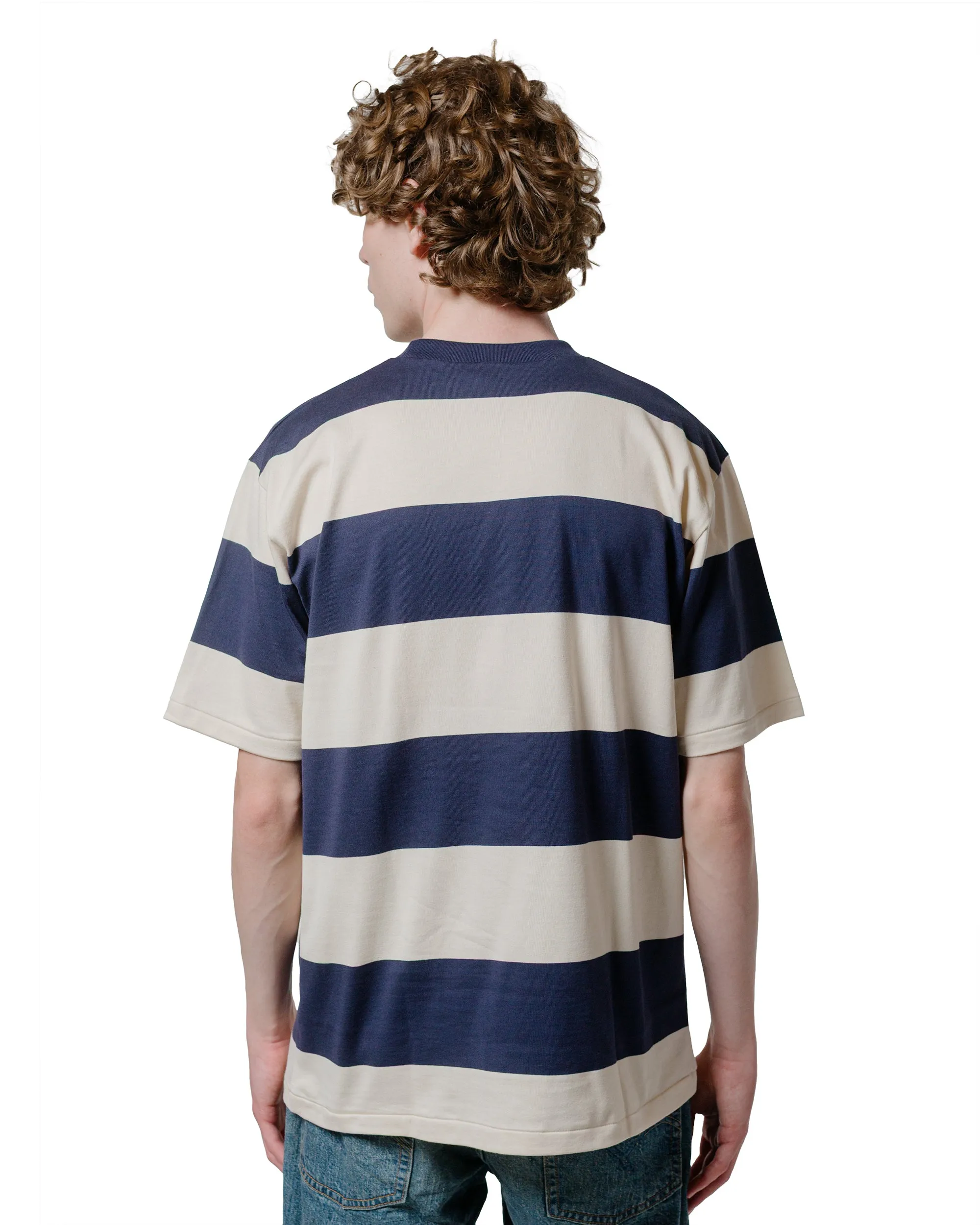 Hydrophobic coating School Uniform Warehouse Lot. 4108 S/S 4in Border T Navy/Kinari