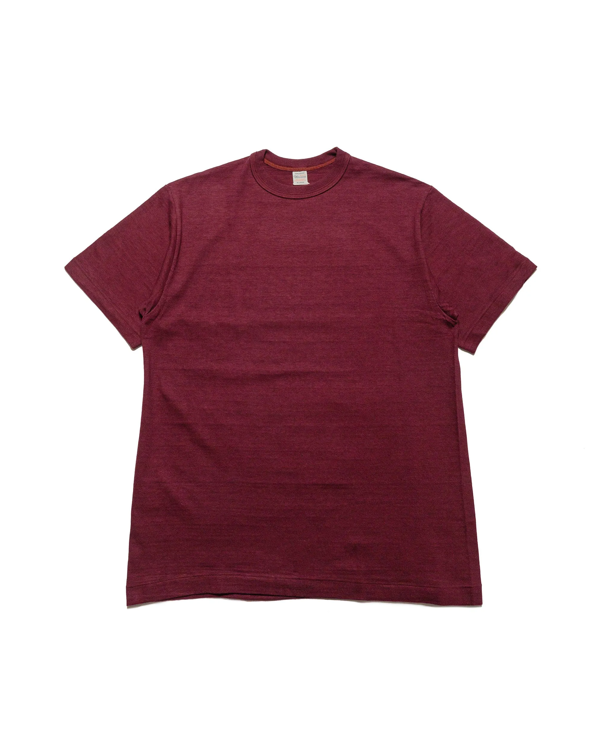 Warehouse Lot. 4601 No Print Bordeaux Ultra Soft Blended Textile Ethically Sourced Cotton