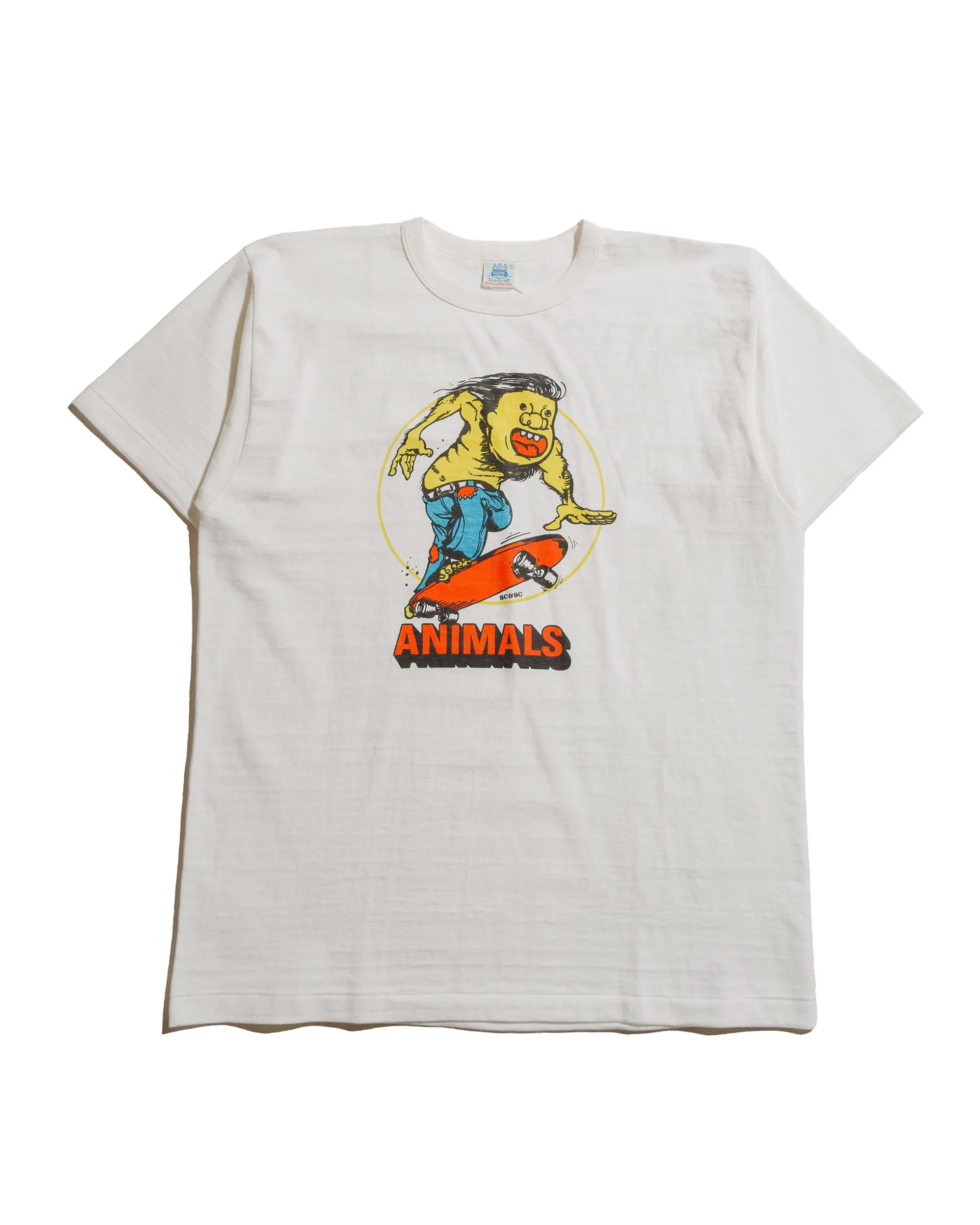 Timeless Fit Taped Neckline Warehouse Lot. JG-CS06 Animal Skater T Off White