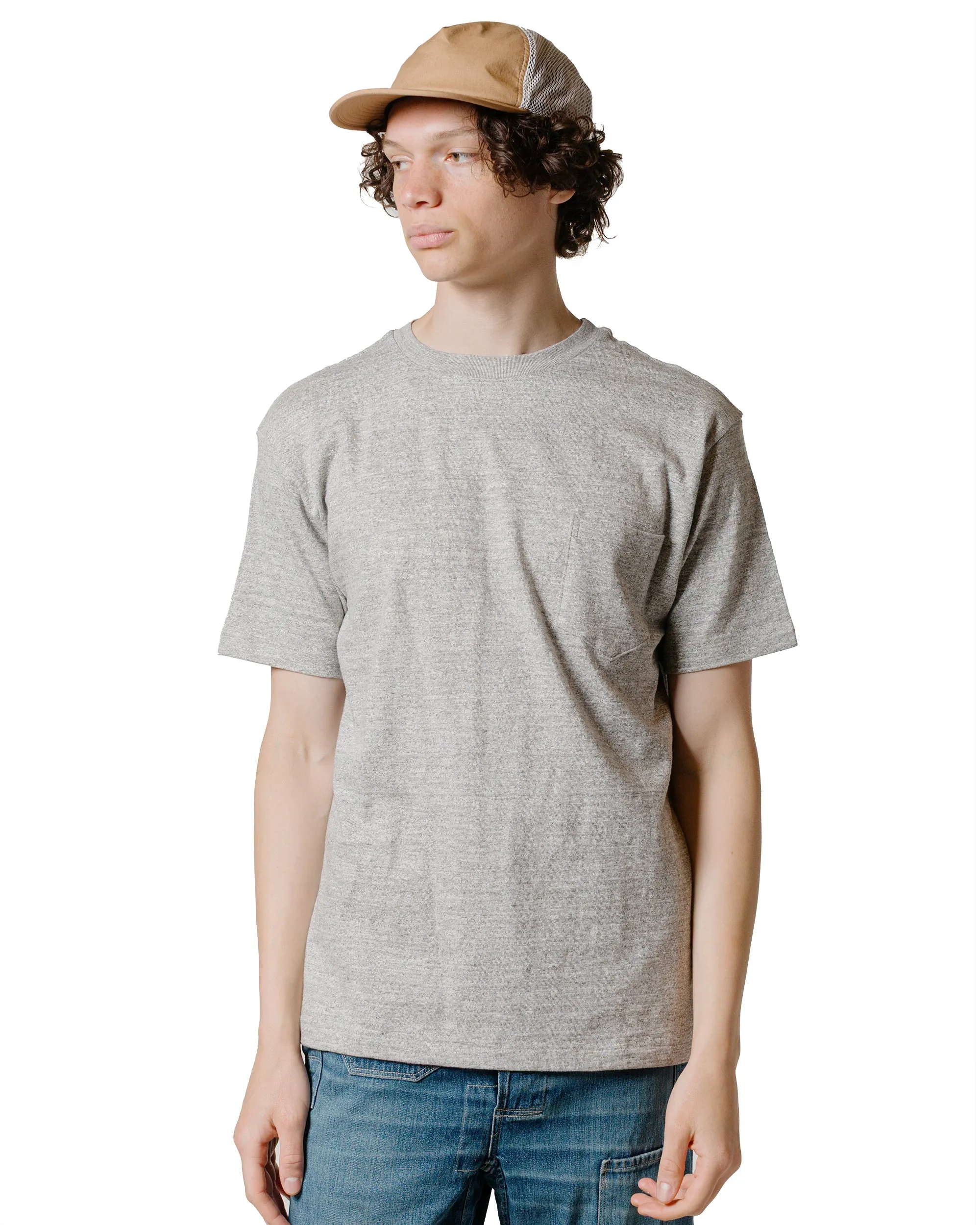 Soft Texture Versatile and Stylish Warehouse Lot. JG-CS07 Standard Pocket T Heather Grey