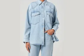 AGOLDE "Lotta Western Shirt" W - Drift Glitter Fit Cozy Knit