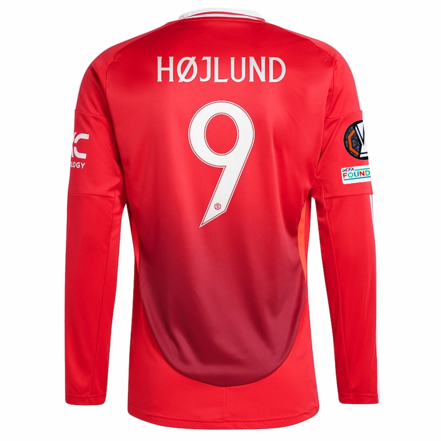 subtle style adidas Manchester United Rasmus H?jlund Long Sleeve Home Jersey w/ Europa League Patches 24/25 (Red)