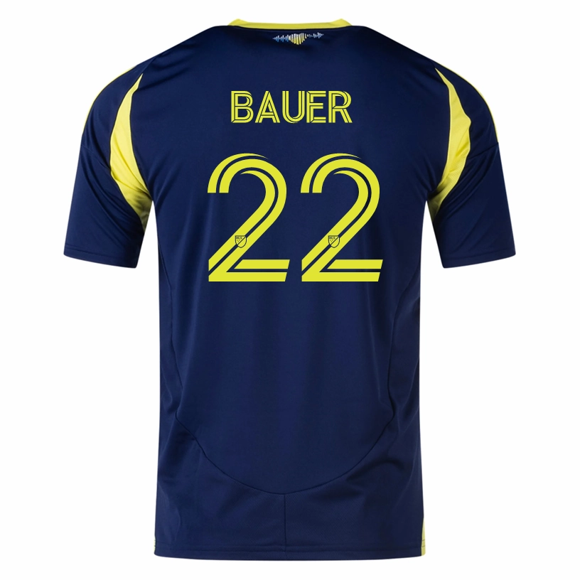 Ribbed Collar Style Active Design adidas Nashville Josh Bauer Away Jersey 25/26 (Tena Blue)