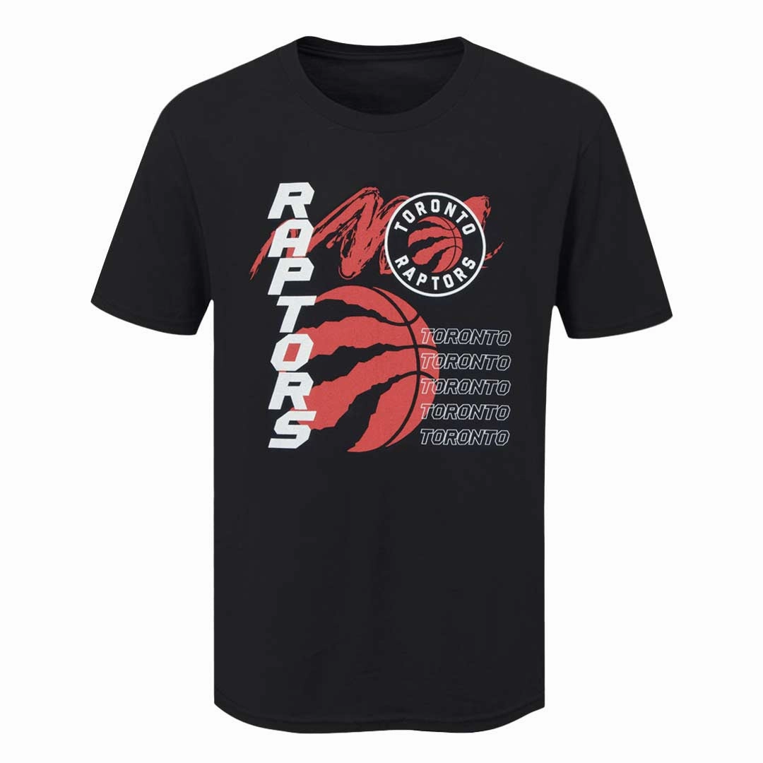 Contrast Trim Details NBA - Men's Toronto Raptors Rushing Short Sleeve T-Shirt (NAXA09JMSC3A1PB 00BLK)