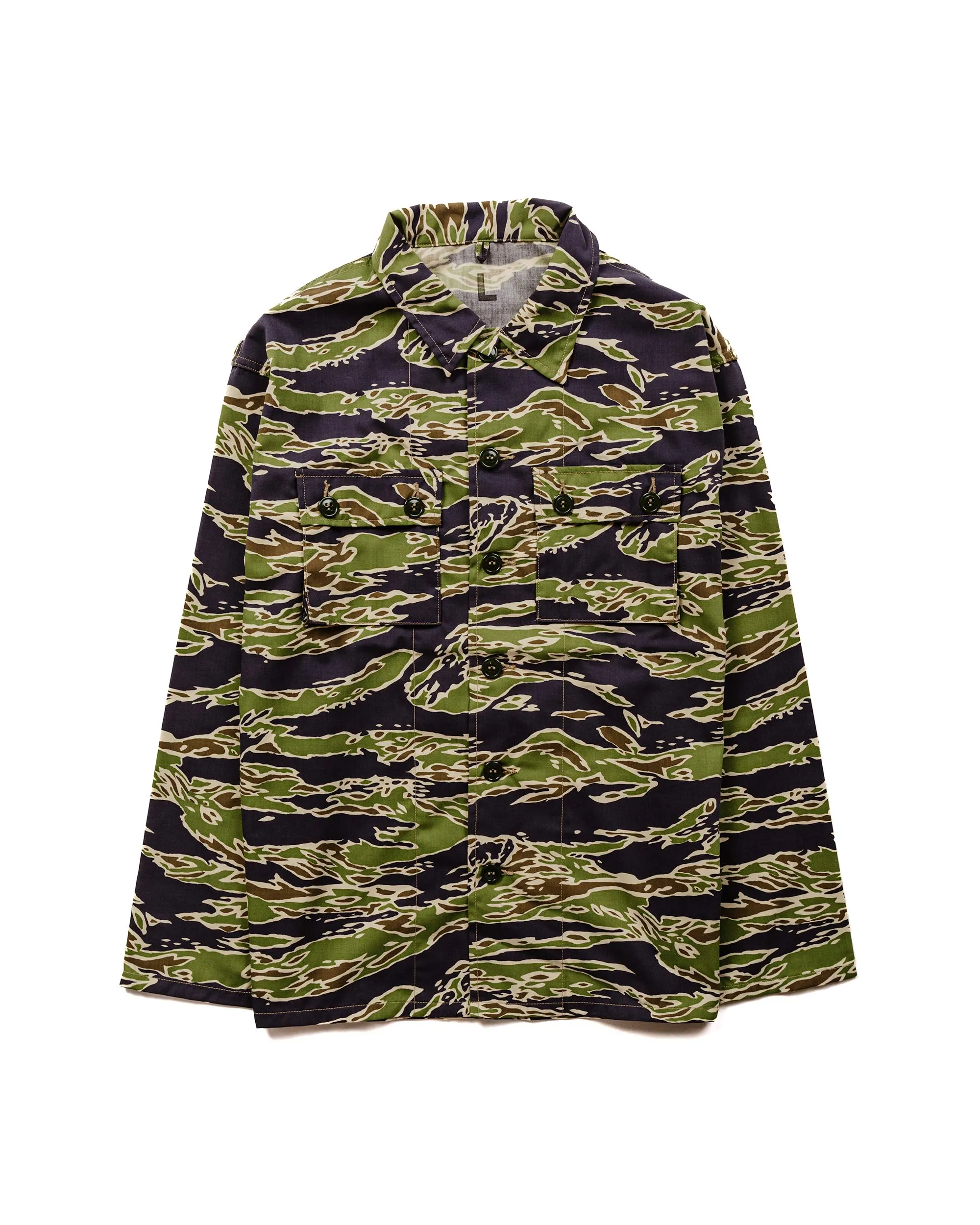 Wedding guest The Real McCoy's MS23002 Tiger Camouflage Shirt / Late War Green