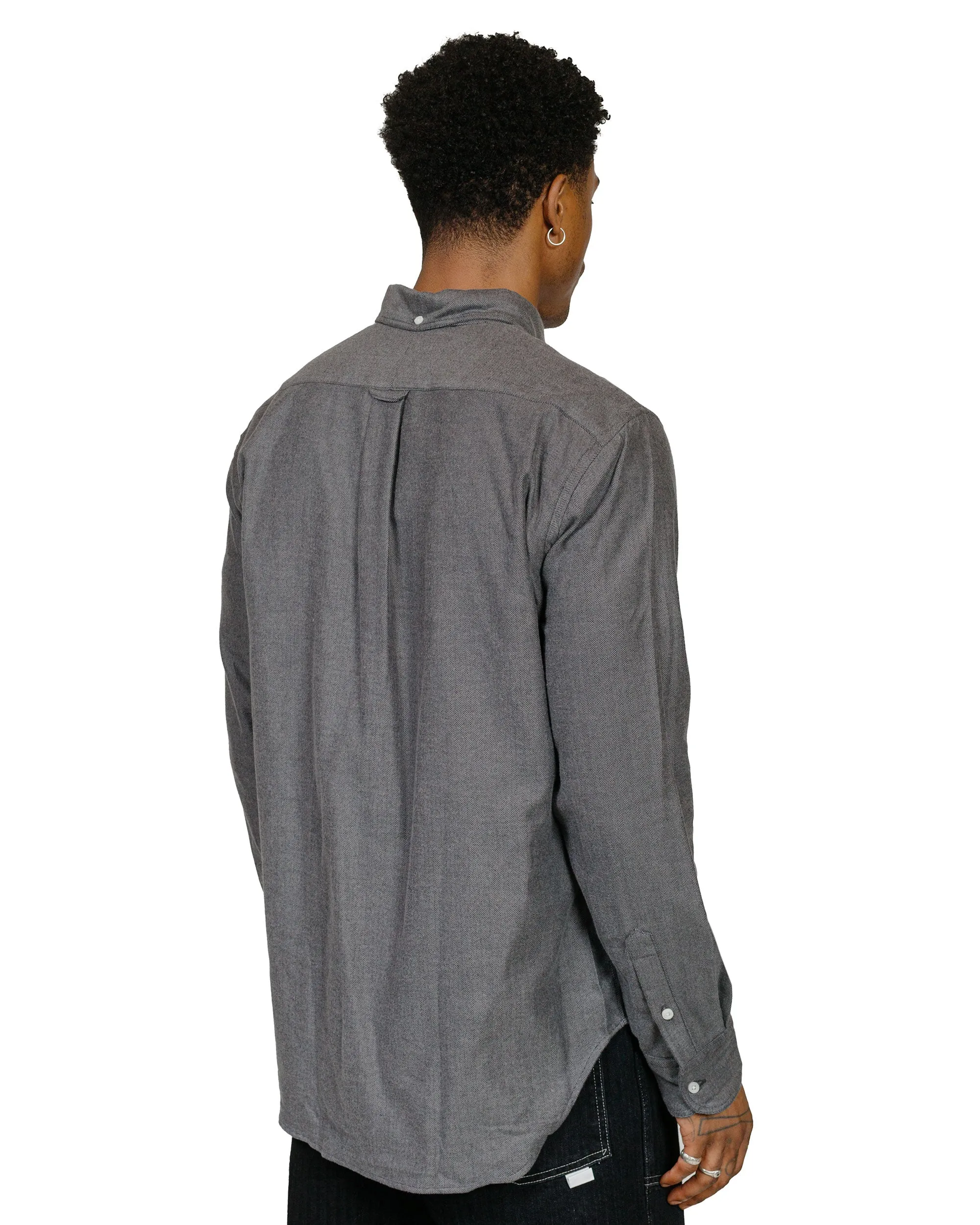Sustainable Manufacturing Process Gitman Vintage Bros. Grey Shetland Flannel Shirt