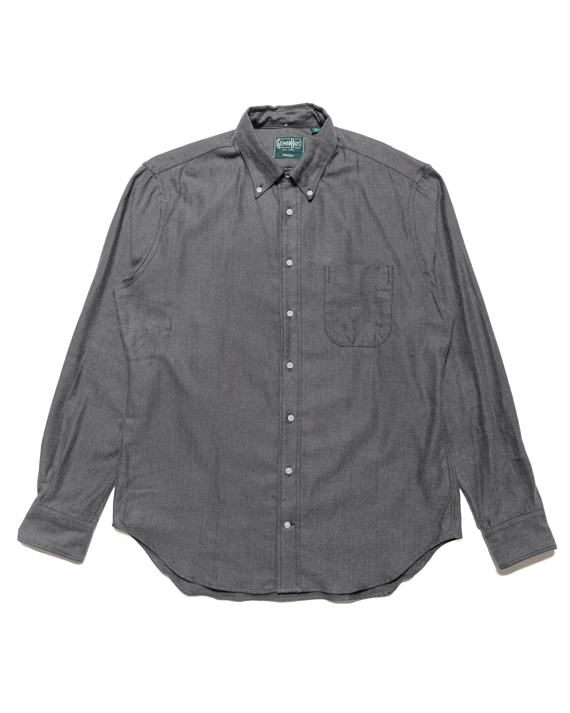 Gitman Vintage Bros. Grey Shetland Flannel Shirt Special Occasion Holiday Special