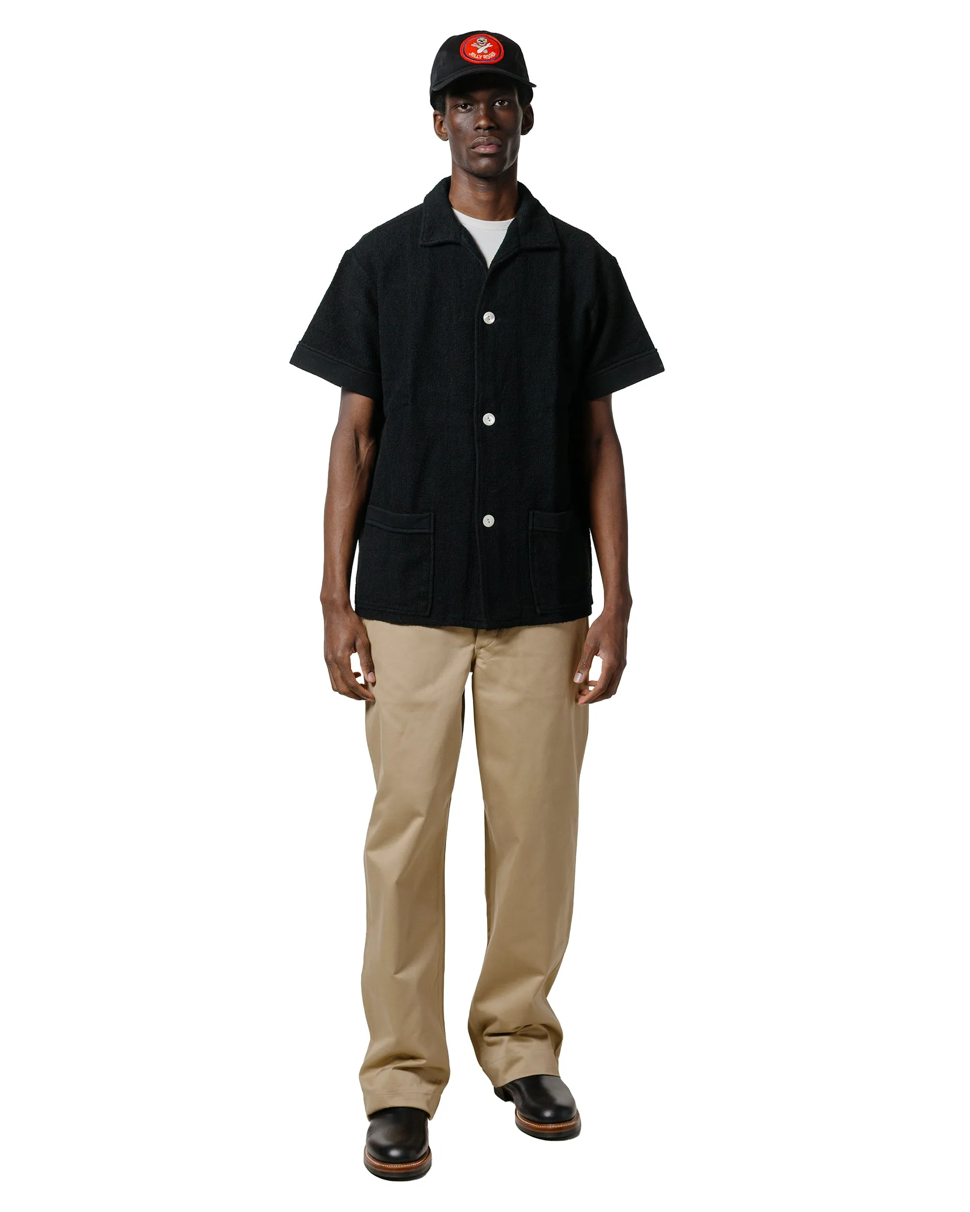 The Real McCoy's MC25001 Cotton Pile Beach Shirt Black Tailored Fit Outdoor Adventure