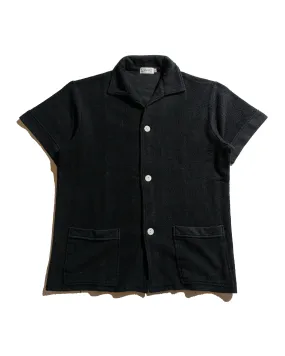 The Real McCoy's MC25001 Cotton Pile Beach Shirt Black Sustainable Dye Process Winter Layering