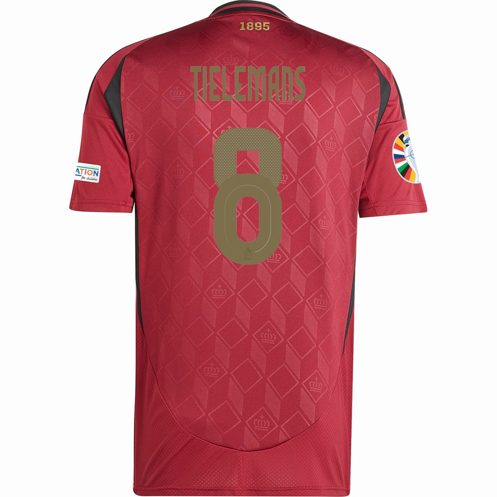 Athletic Motion Urban Edge adidas Belgium Youri Tielemans Home Jersey w/ Euro 2024 Patches 24/25 (Burgundy)