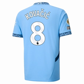 Puma Manchester City Mateo Kova?i? Home Jersey w/ EPL   No Room For Racism   Club World Cup Patches 24/25 (Team Light Blue/Marine Blue) Performance Optimized Weave