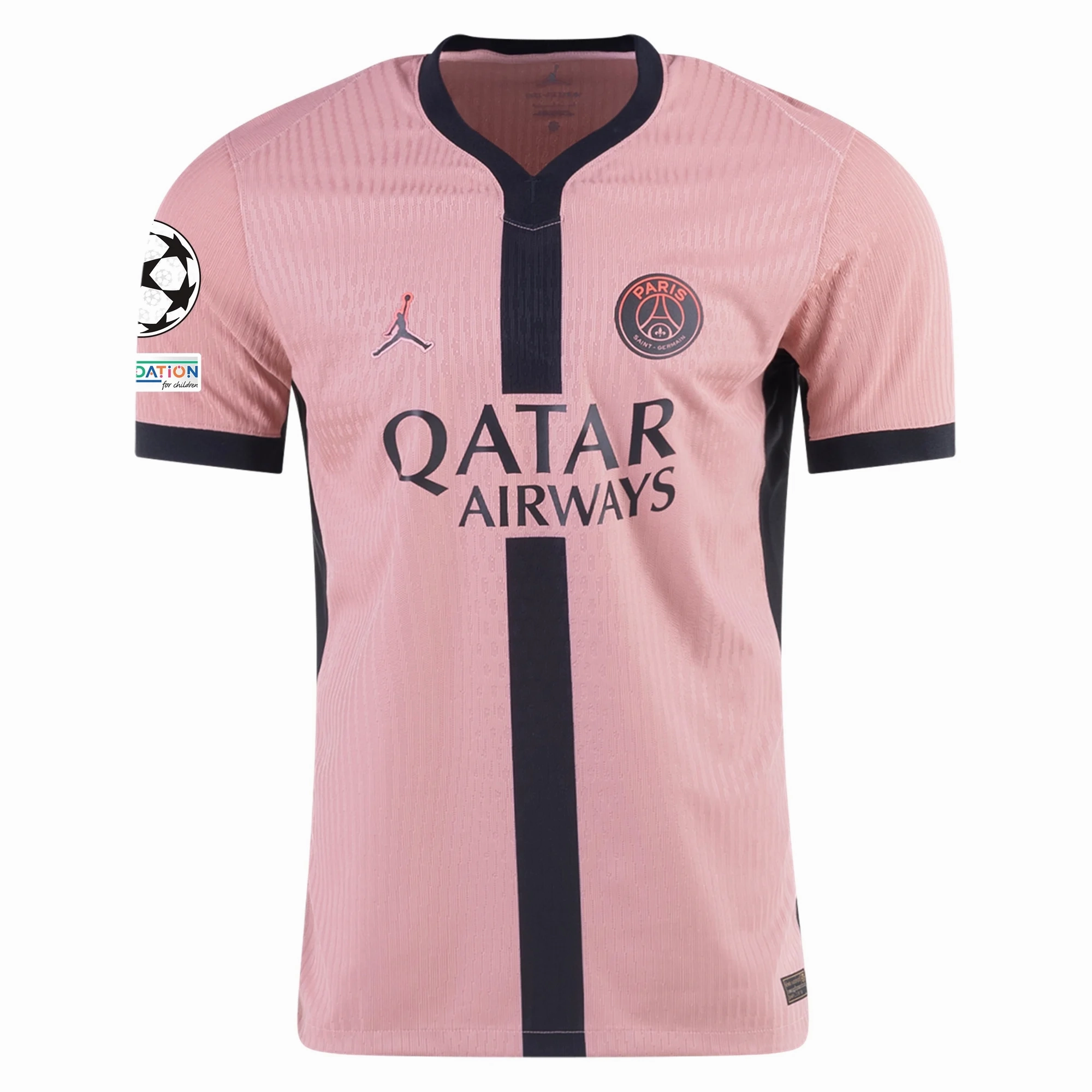 Nike Paris Saint-Germain Authentic Ousmane Demb??l?? Third Jersey w/ Champions League Patches 24/25 (Rust Pink/Black) Smooth Lock Stitching
