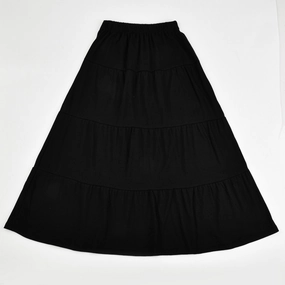 Tiered Maxi Skirt Asymmetrical Cut Soft Movement