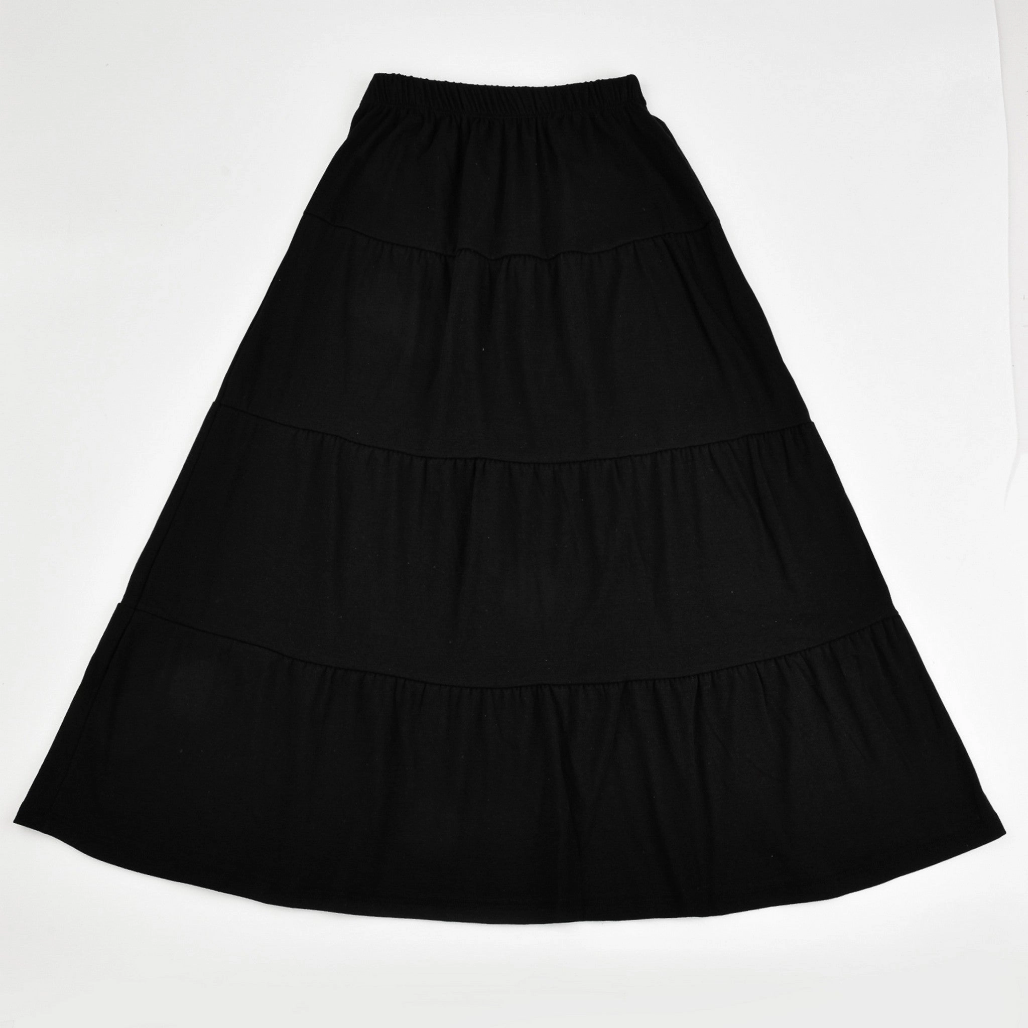 Non Slip Waist Tiered Maxi Skirt