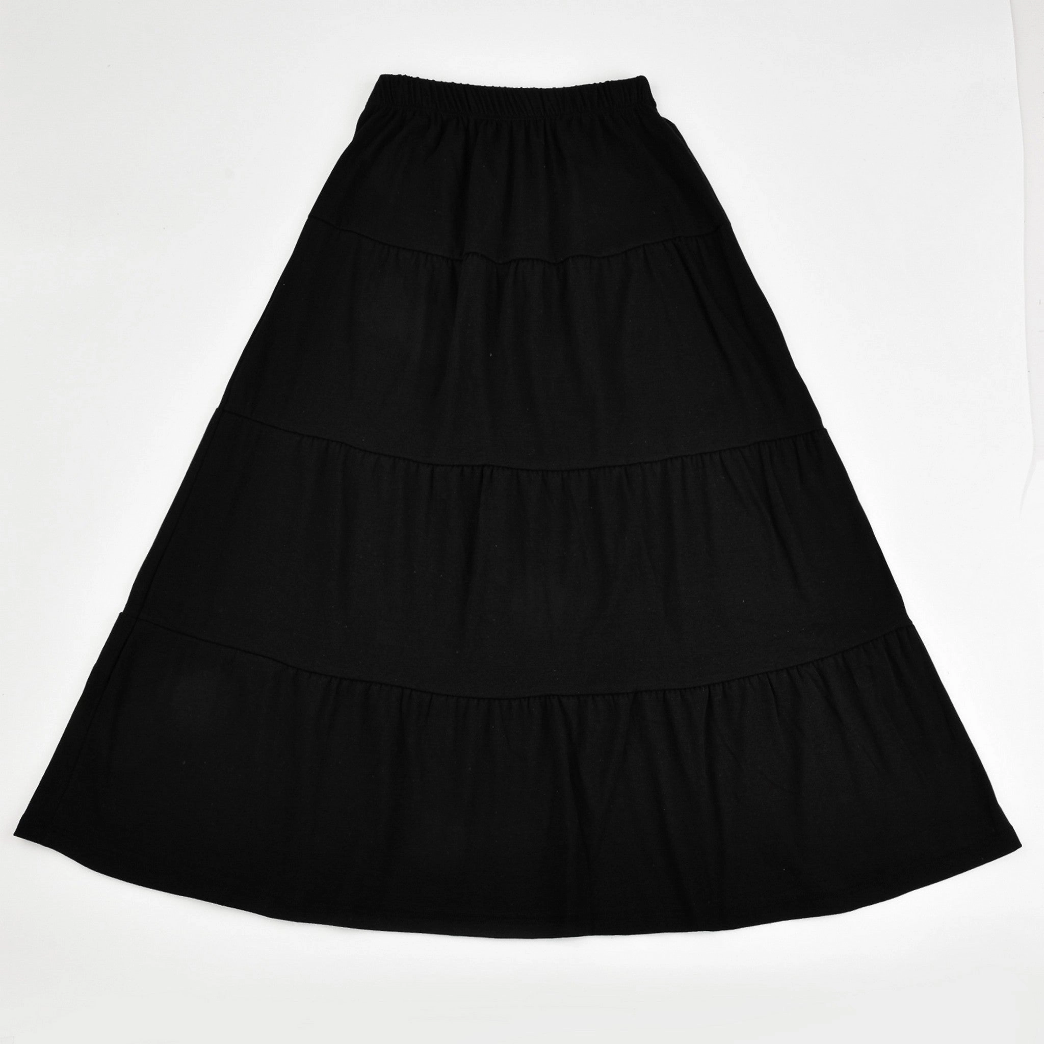 Tiered Maxi Skirt Asymmetrical Cut Soft Movement