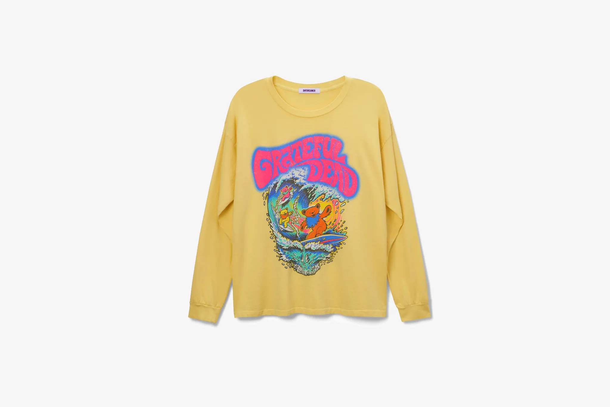 DayDreamer "Grateful Dead Surf Bears " L/S T-Shirt W - Yellow Bloom ThermalRegulation Star Soul