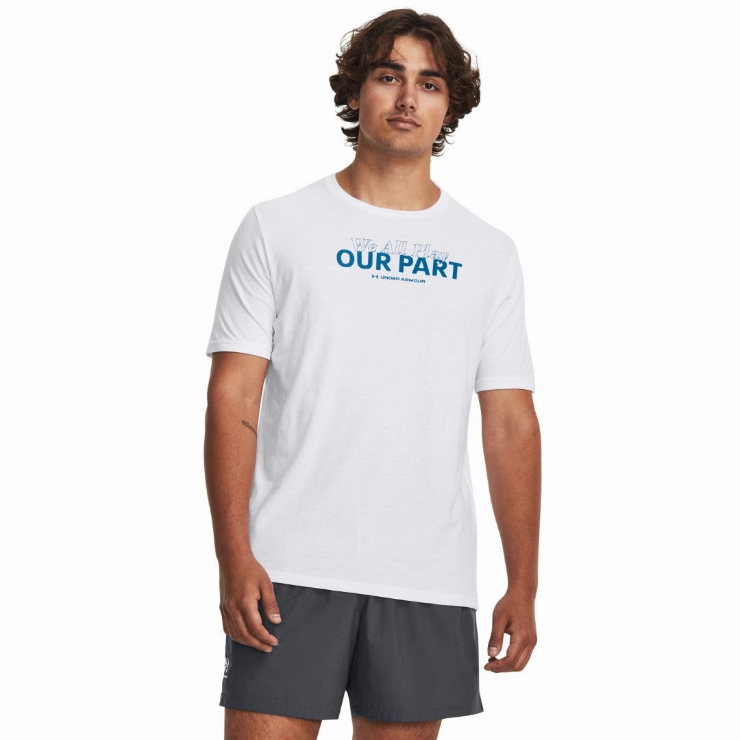 Layered Shoulder Design Casual Style Wear We All Play Our Part Print T-shirt