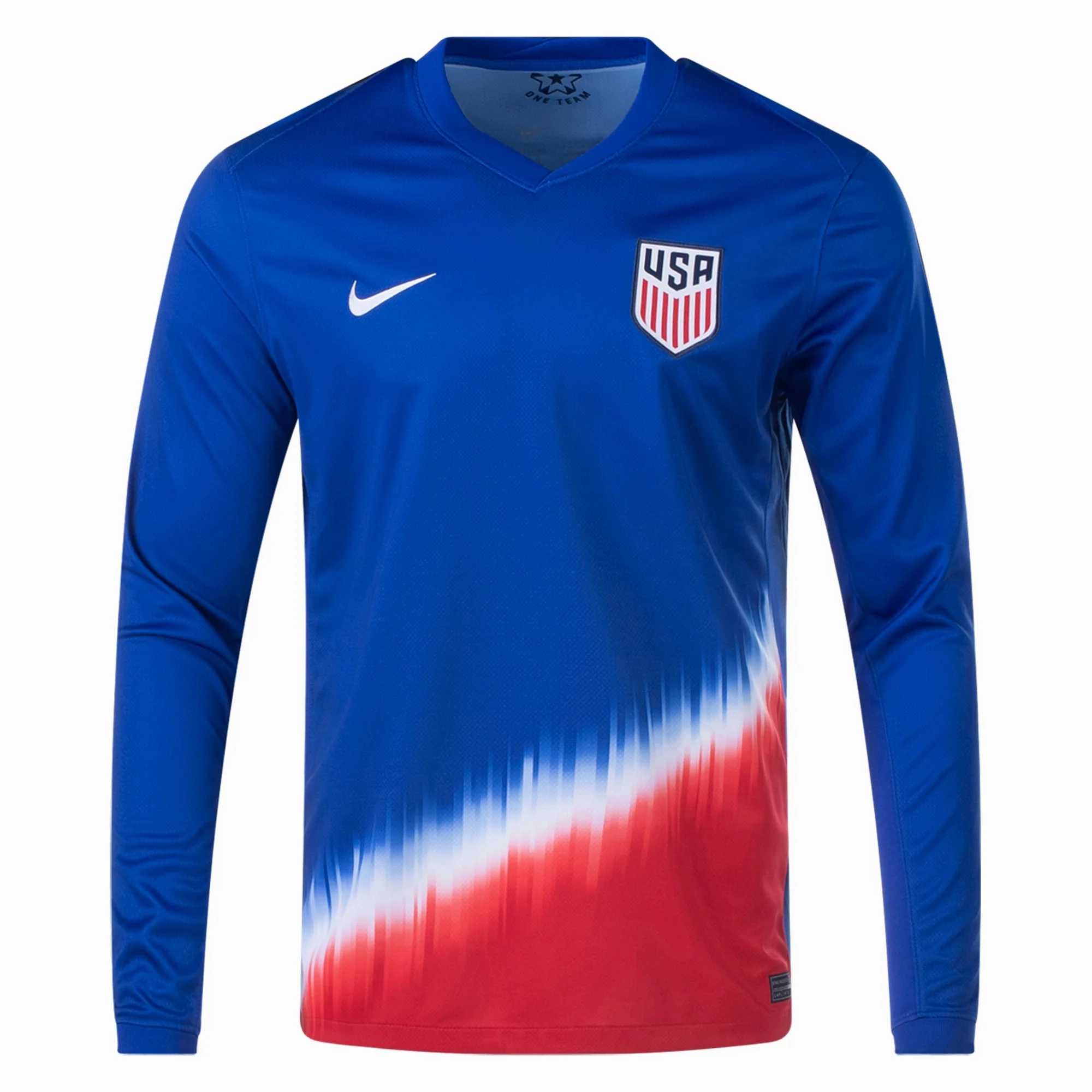 Movement Ready Neutral Vibe Nike United States Long Sleeve Away Jersey 24/25 (Old Royal/Sport Red)