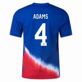 Mesh Design Lightweight Weave Nike United States Match Authentic Tyler Adams Away Jersey 24/25 (Old Royal/Sport Red/White)