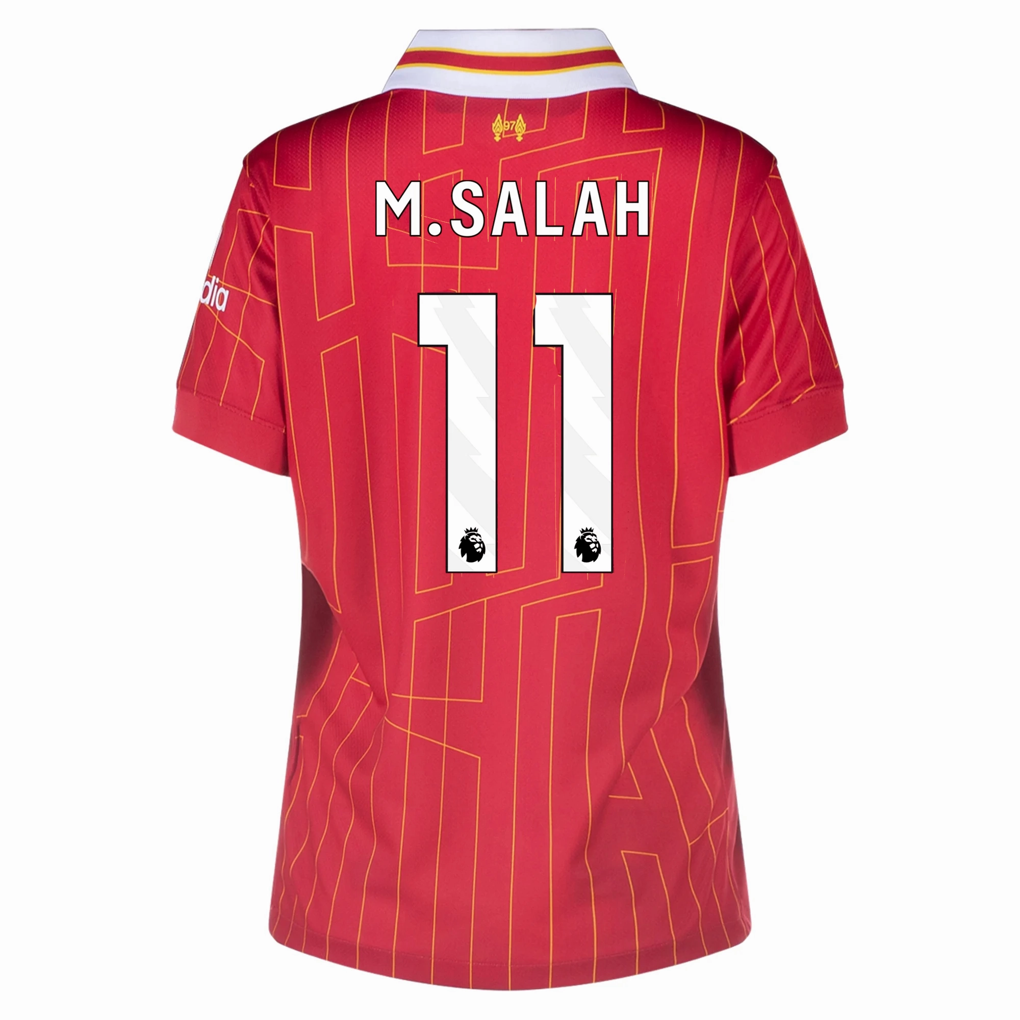 Knit Grid Mesh Versatile Gear Nike Womens Liverpool Mohamed Salah Home Jersey 24/25 (Gym Red/Chrome Yellow)