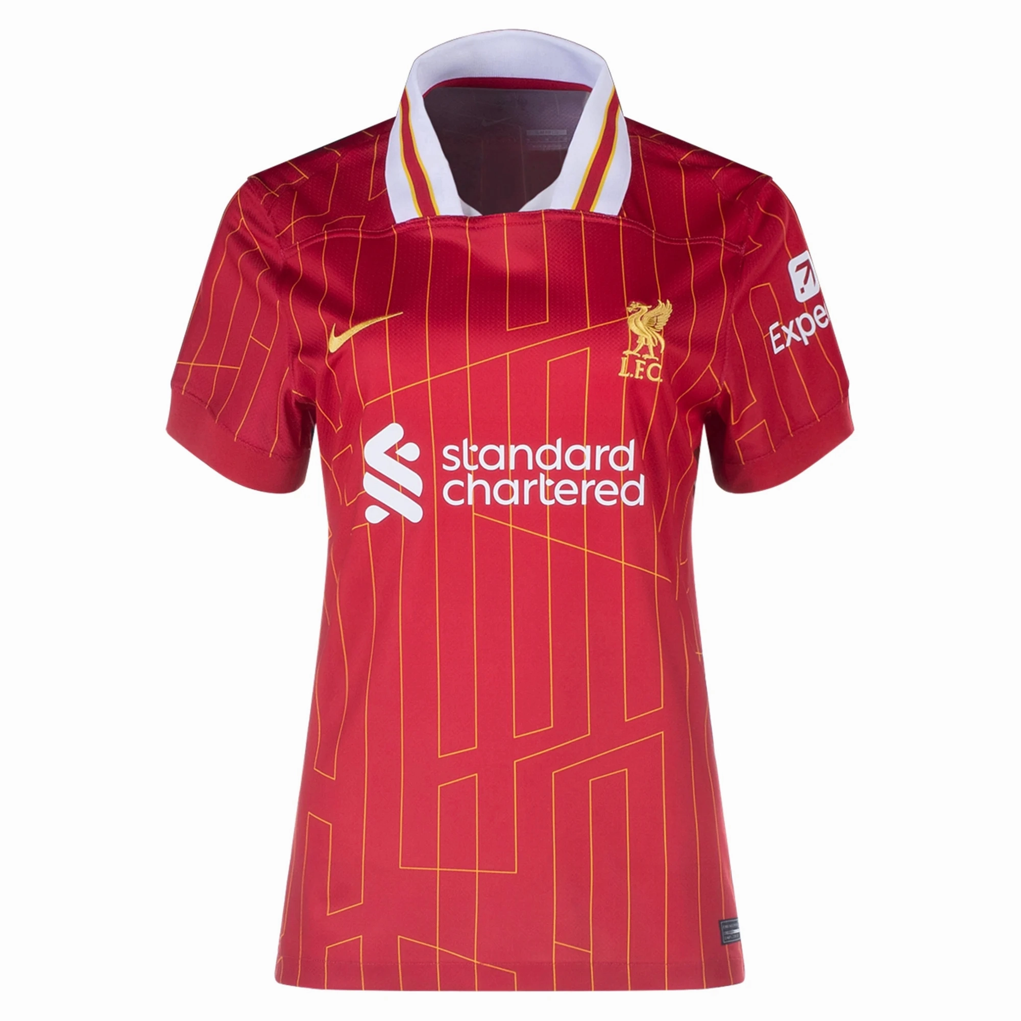 Nike Womens Liverpool Mohamed Salah Home Jersey 24/25 (Gym Red/Chrome Yellow) Stretch Fit
