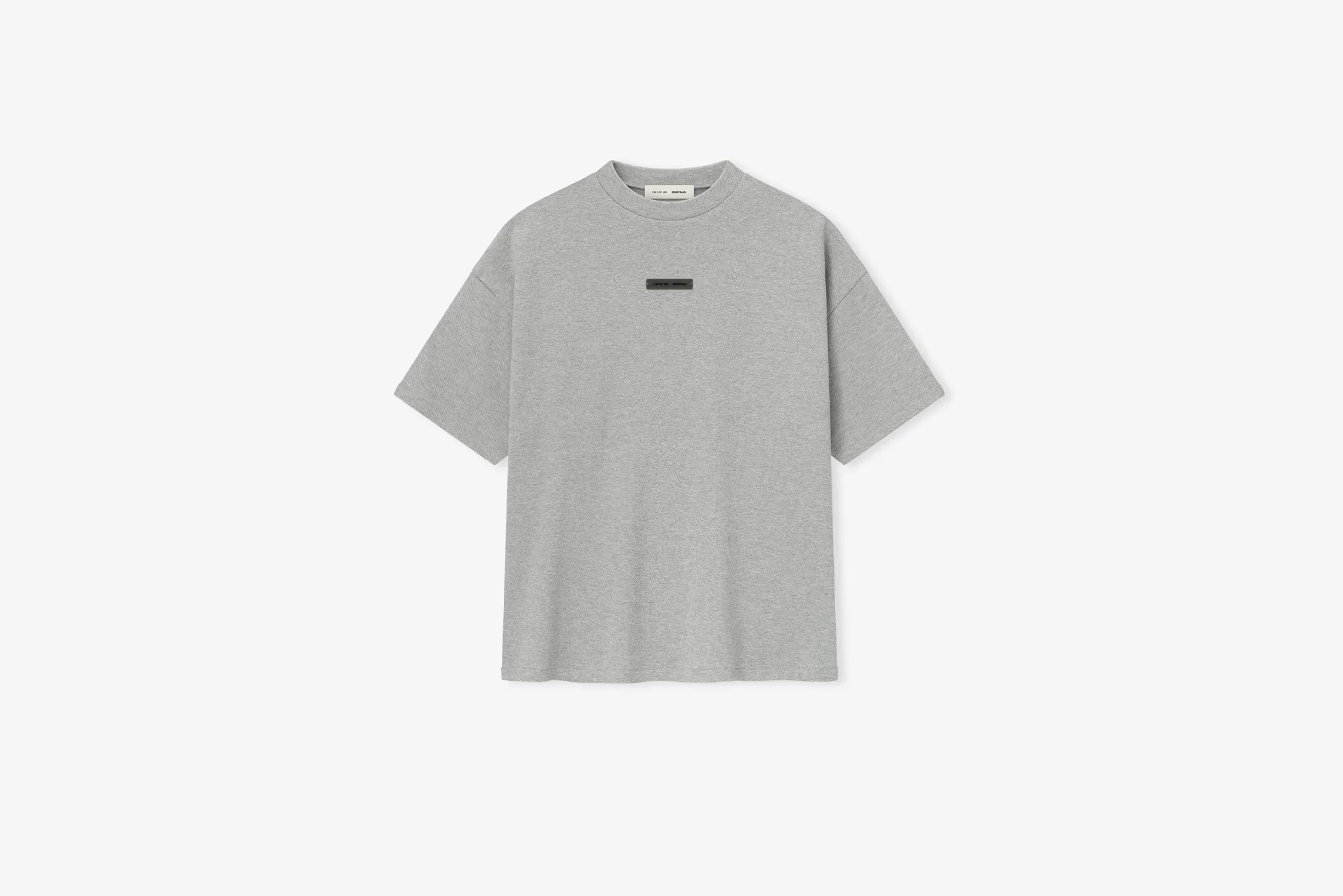 Fear of God Essentials "90's Fit Pique Crewneck" M - Concrete Heather Soft Lining Daily Use