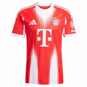 Sweat Wicking Contrast Trim Detailing Men's FC Bayern 2025/26 Home Soccer Jersey