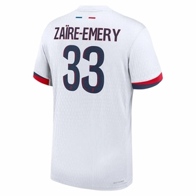 Slim Finish Nike Paris Saint-Germain Authentic Warren Za?re-Emery Away Jersey 24/25 (White/Midnight Navy)