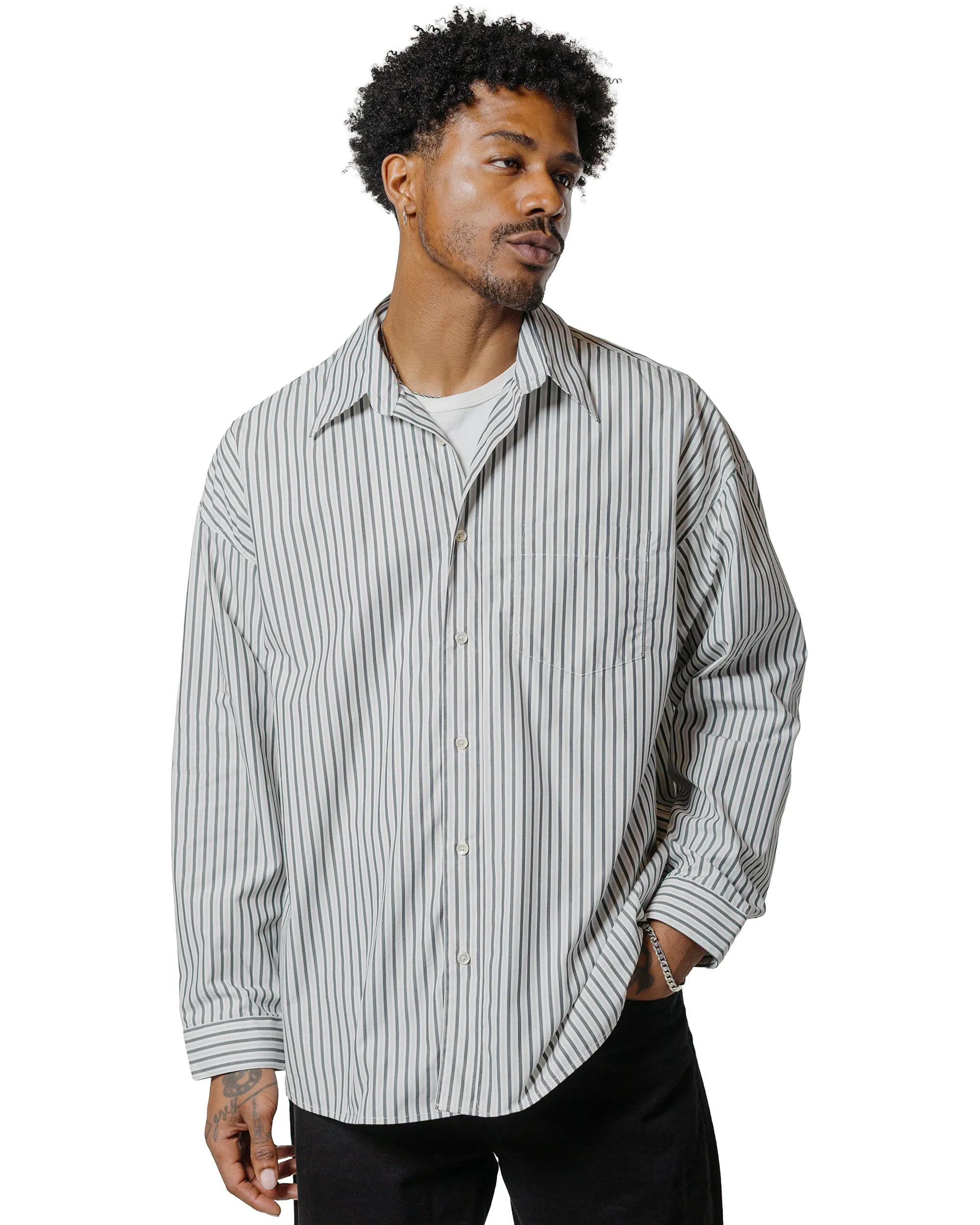 Ergonomic Back Panel Trend-Driven Sunflower Stable Shirt Stripe Anthracite