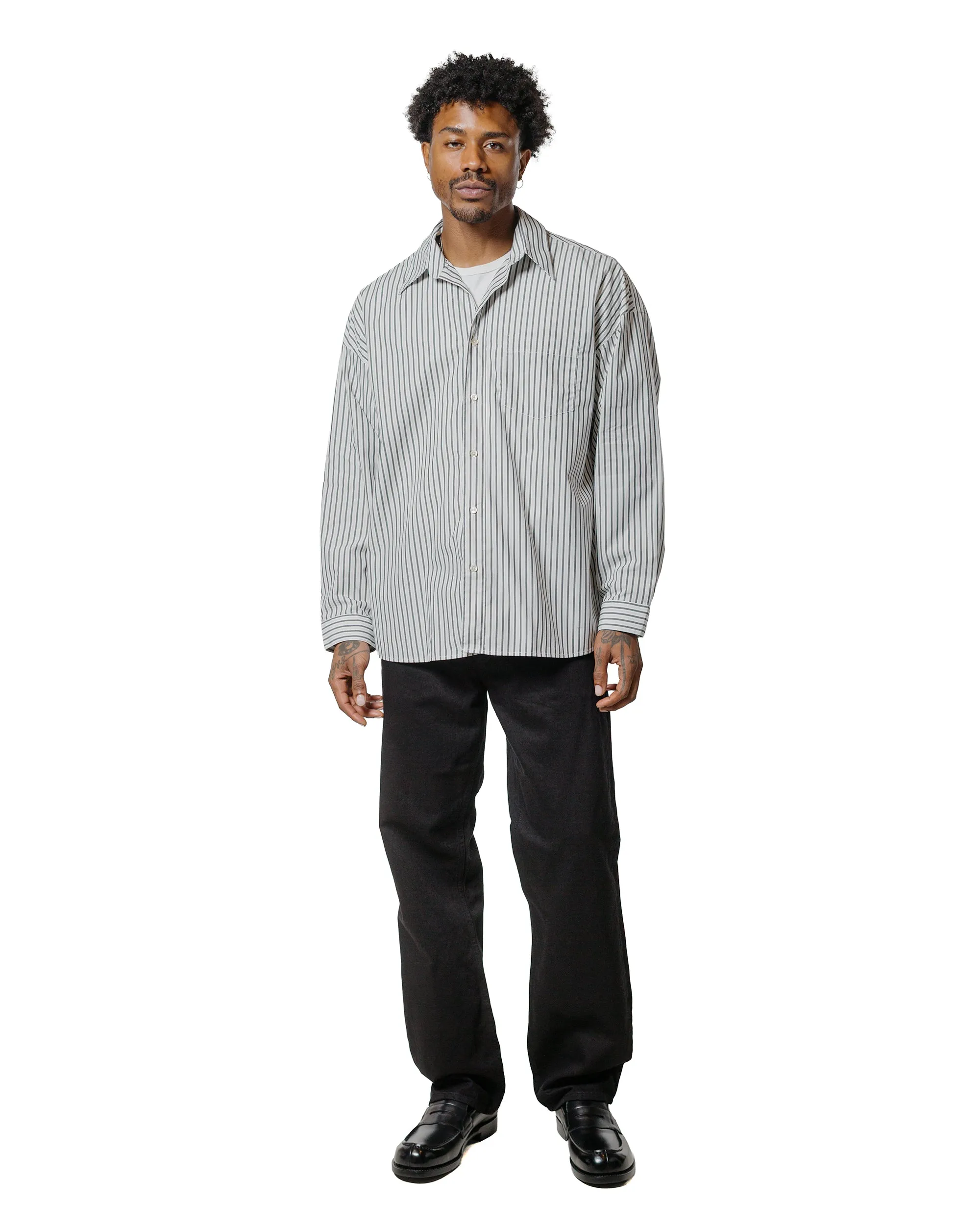 Gradient effect Breathable Cotton Sunflower Stable Shirt Stripe Anthracite