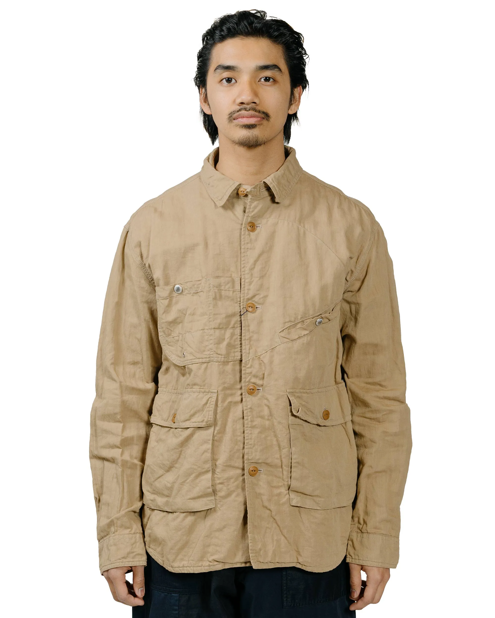 Junya Watanabe MAN Cotton Linen Shirt Beige Non Chafe Seams