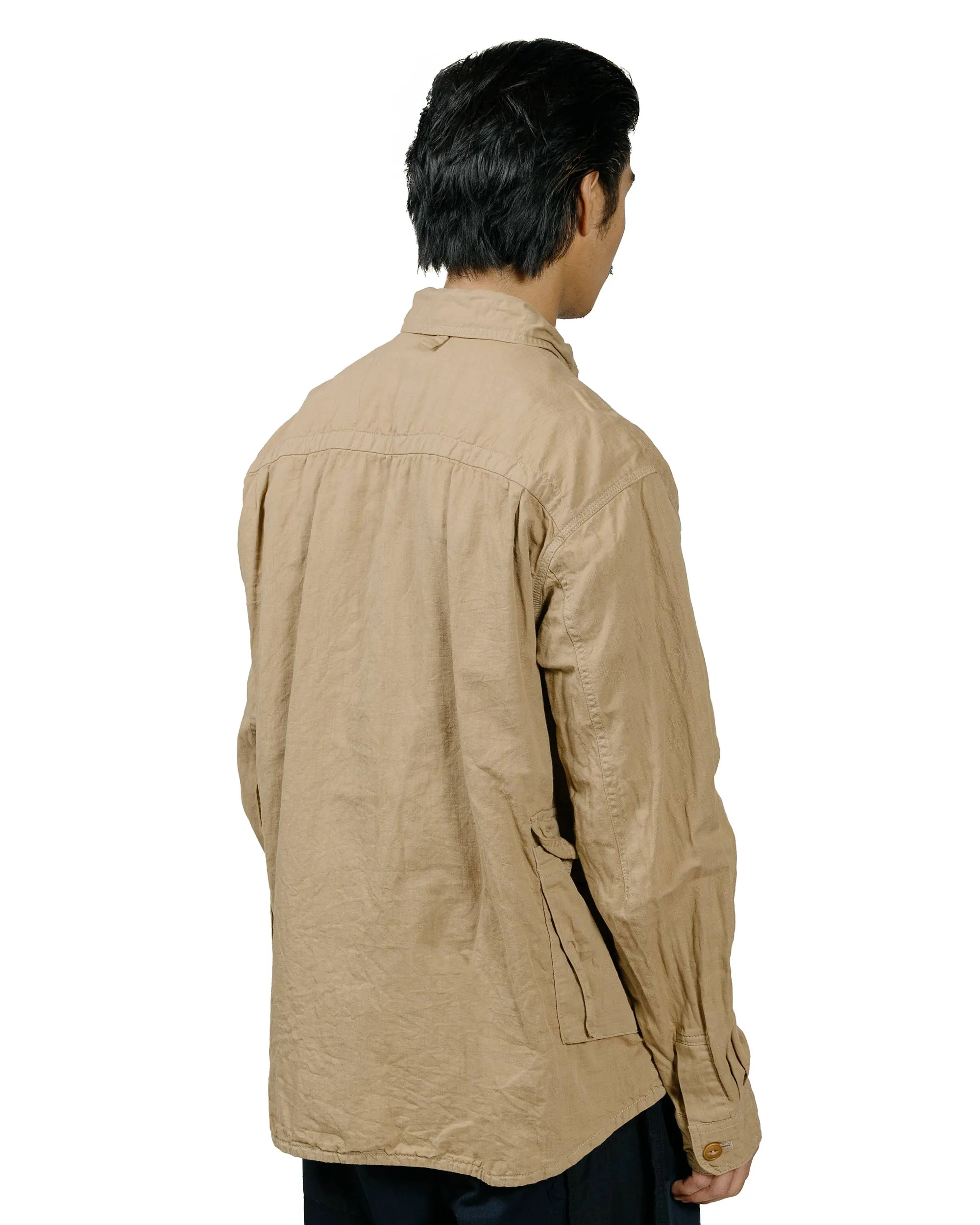 Neutral Toned Stitching Junya Watanabe MAN Cotton Linen Shirt Beige