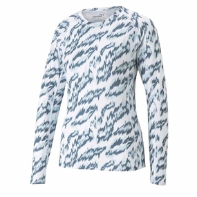 Adjustable Hem Drawcord Puma - Women's YouV Animal Long Sleeve T-Shirt (539031 01)