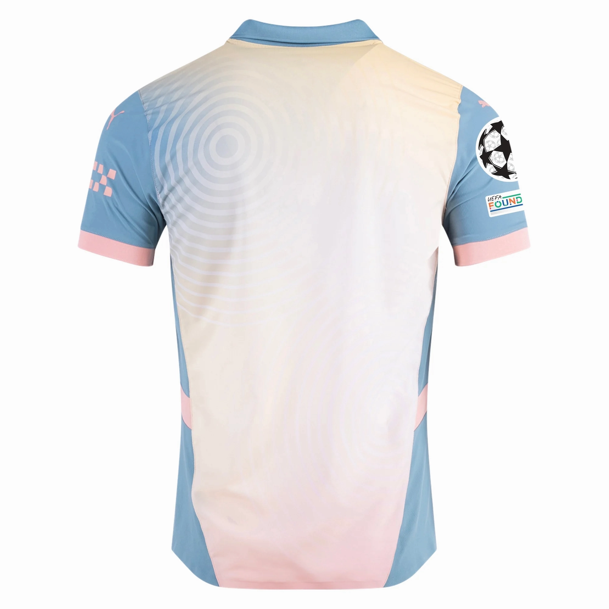 Muscle Fit Puma Manchester City Authentic Fourth Jersey w/ Champions League   Club World Cup Patch 24/25 (Rosebay/Bold Blue)